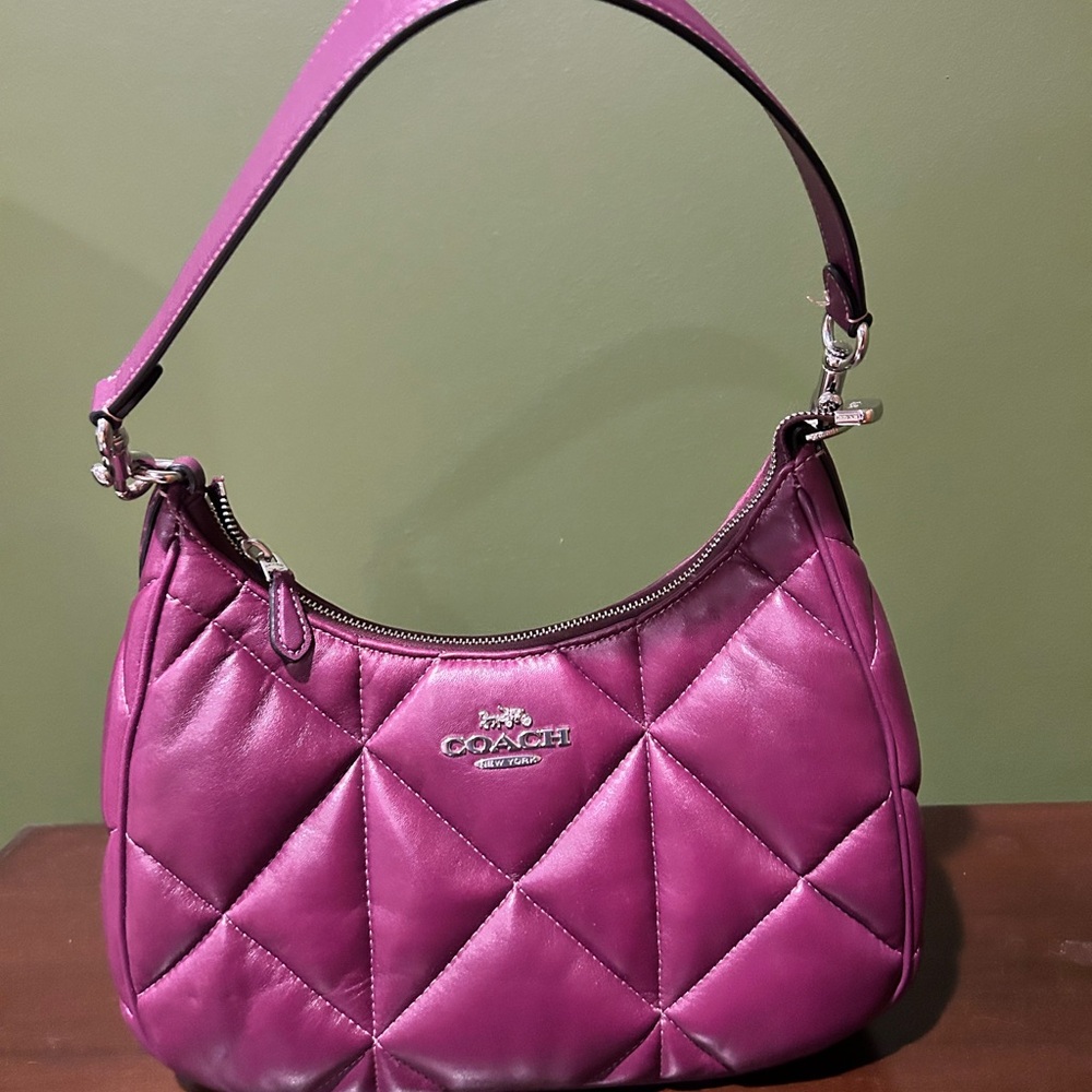 Coach Magenta Quilted Shoulder Bag